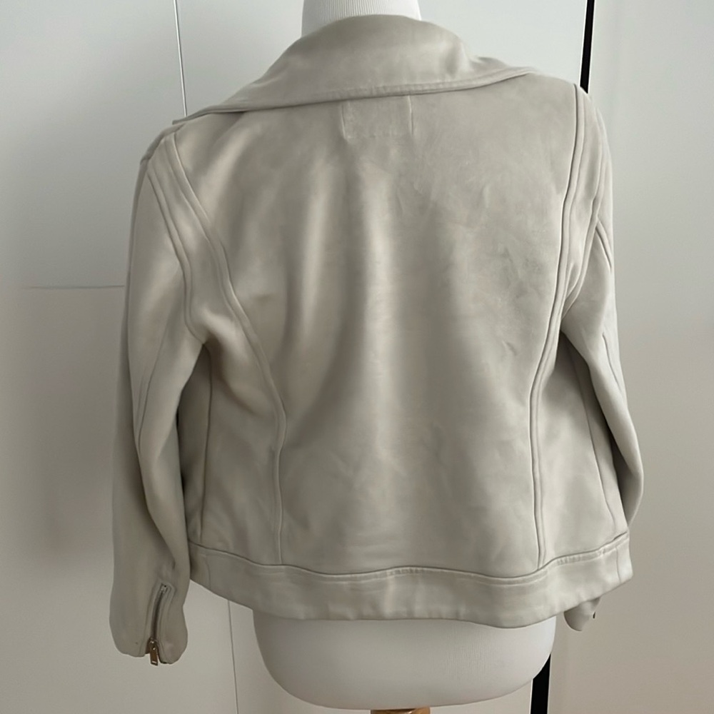 Old Navy faux suede beige zip up moto jacket